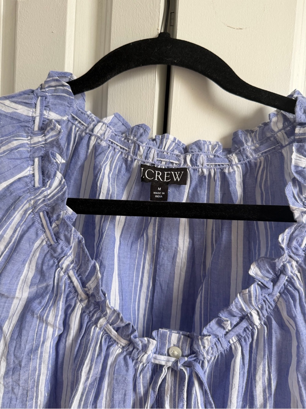 JCrew Ruffle Print Button Up Top - Picture 3 of 5